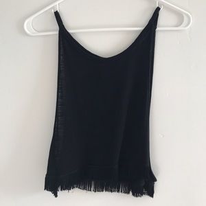Black Fringed Tank